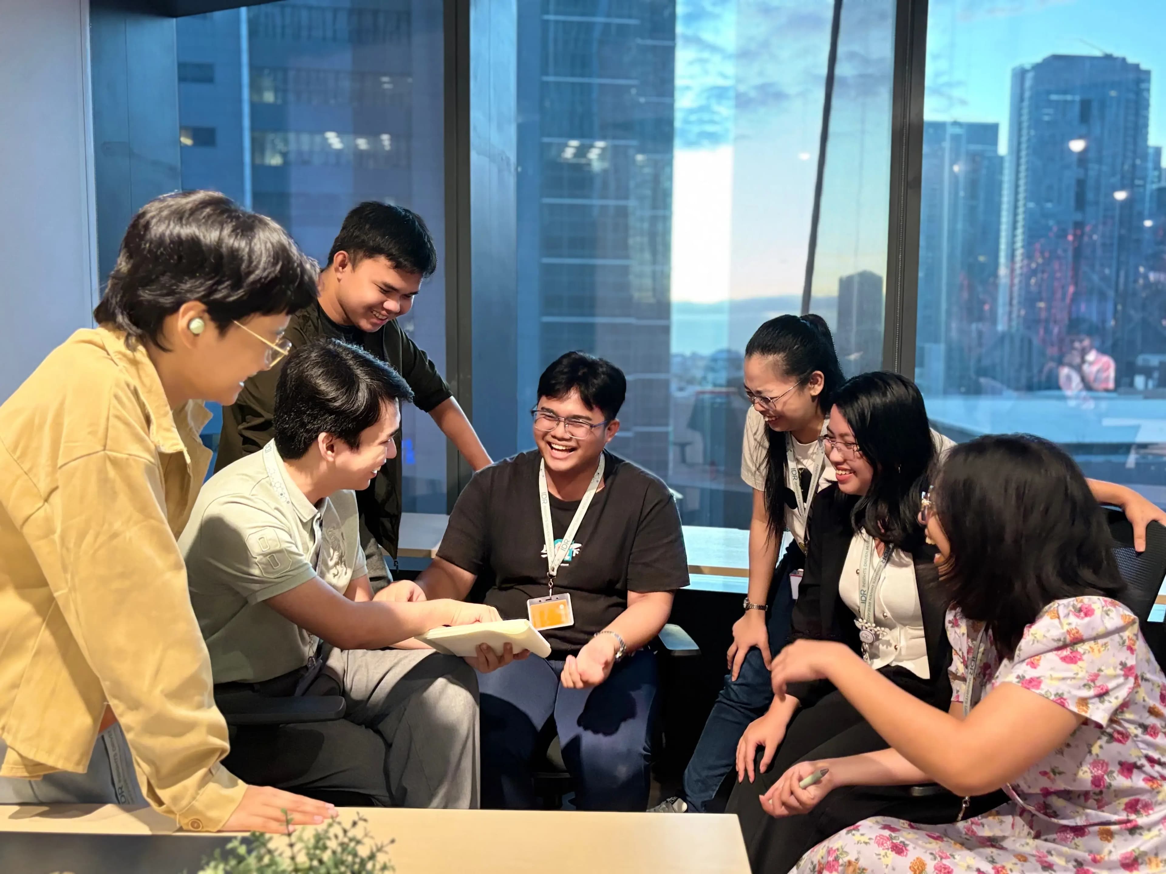 Team collaboration in modern office
