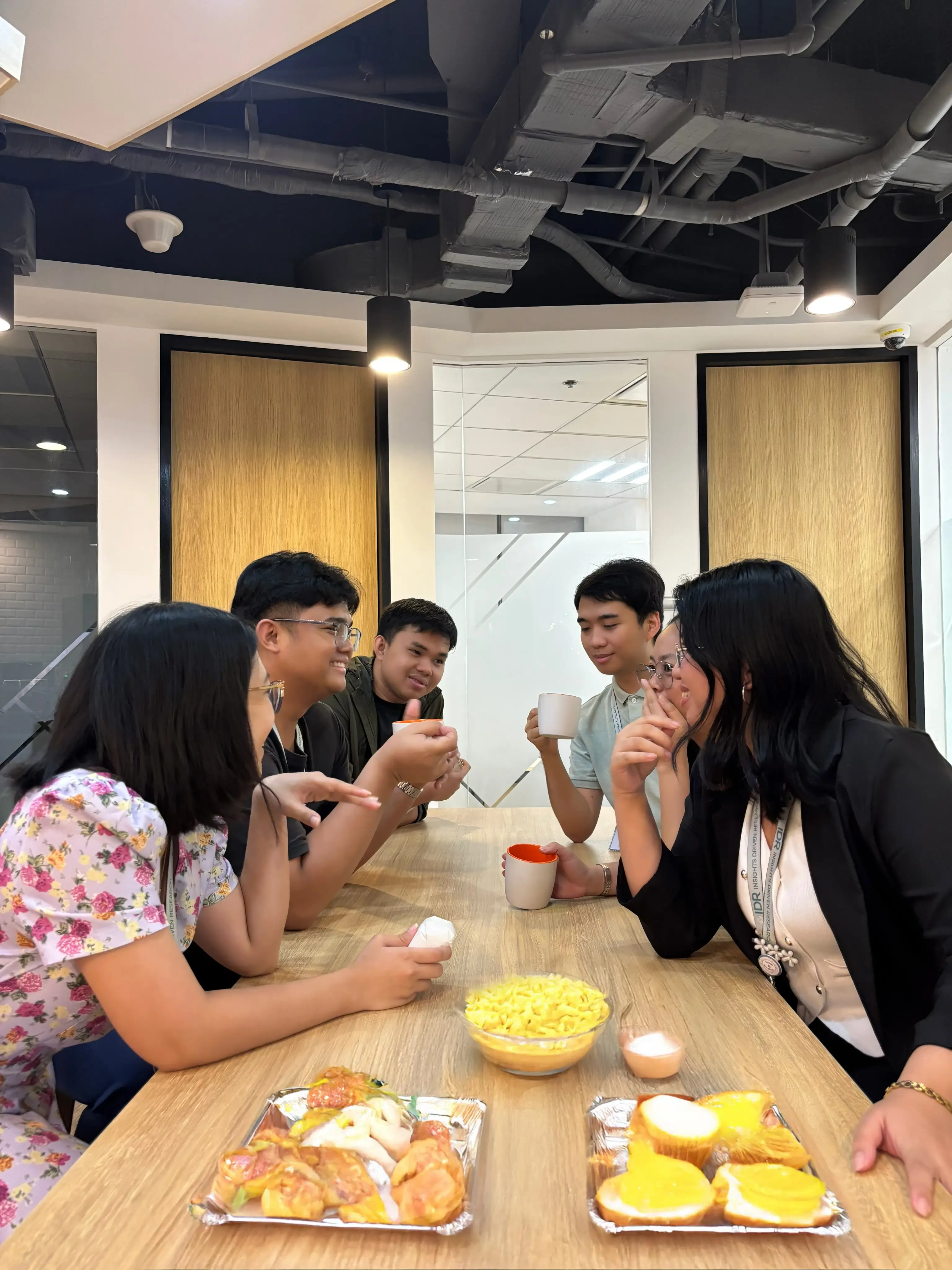 Office social event with food